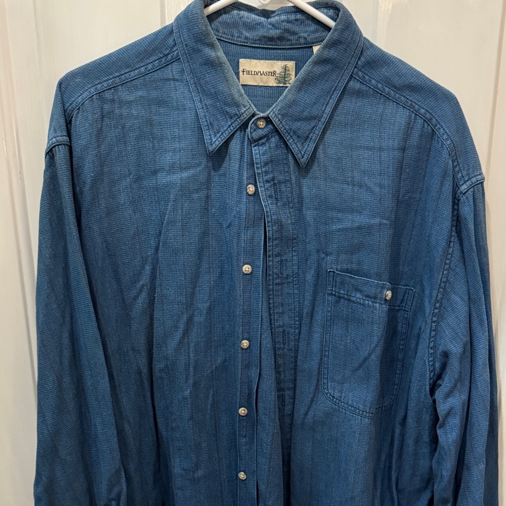 Men's Fieldmaster Blue Long Sleeve Button-Up Shirt